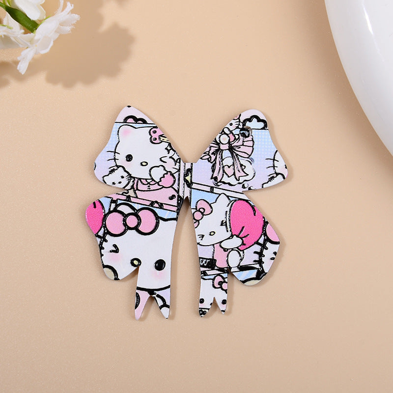 Wholesale 10pcs/ pack butterfly print hanging pendant diy keychain pendant